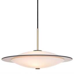 Halo Design Orbit Pendant Light - O 40cm - Opal Glass - Antique Brass Metal Size:  40cm, Colour: Antique Brass