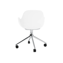 Normann Copenhagen Form Armchair Swivel - 4 Wheel - White - Aluminium Legs Shell Colour: White, Leg Colour: Aluminium - thumbnail 2