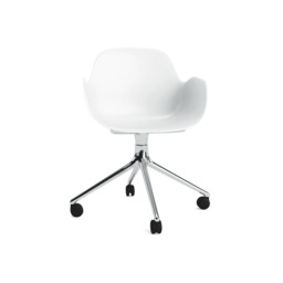 Normann Copenhagen Form Armchair Swivel - 4 Wheel - White - Aluminium Legs Shell Colour: White, Leg Colour: Aluminium - thumbnail 4