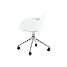 Normann Copenhagen Form Armchair Swivel - 4 Wheel - White - Aluminium Legs Shell Colour: White, Leg Colour: Aluminium - thumbnail 3