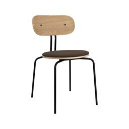 Umage Curious Dining Chair - Oak - Black Legs - Mocca Cushion Leg Colour: Black Legs, Colour: Mocca - thumbnail 1