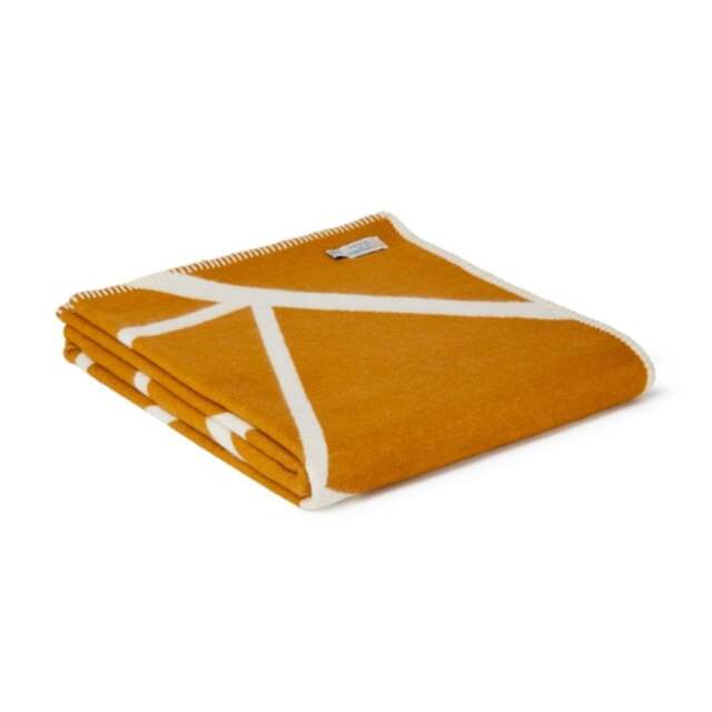 Tweedmill Textiles Reversible Cotton Twig Throw - English Mustard - 140 x 160cm - image 1