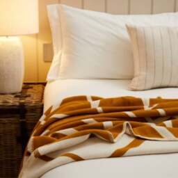 Tweedmill Textiles Reversible Cotton Twig Throw - English Mustard - 140 x 160cm - thumbnail 4