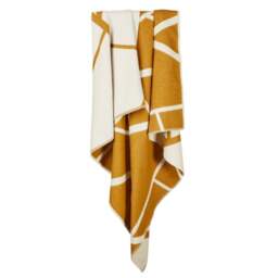 Tweedmill Textiles Reversible Cotton Twig Throw - English Mustard - 140 x 160cm - thumbnail 3