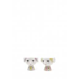 Bjorn Wiinblad Eva Tealight Holders - Set of 2 - Yellow/Lavender - 6.5cm - thumbnail 3