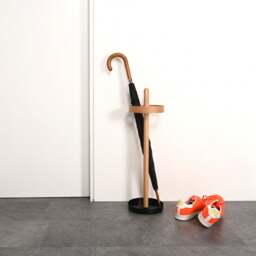 Wireworks Brolly Umbrella Stand - Oak Colour: Oak - thumbnail 2