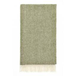 Bronte By Moon British Lambswool Herringbone Throw - Green