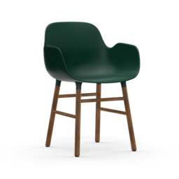 Normann Copenhagen Form Armchair - Green - Walnut Legs Shell Colour: Green, Leg Colour: Walnut - thumbnail 1