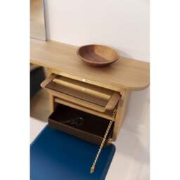 Umage One More Look Storage Mirror - Dark Oak - Petrol Blue Colour: Petrol Blue - thumbnail 6