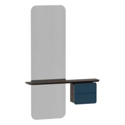 Umage One More Look Storage Mirror - Dark Oak - Petrol Blue Colour: Petrol Blue - thumbnail 2