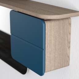 Umage One More Look Storage Mirror - Dark Oak - Petrol Blue Colour: Petrol Blue - thumbnail 3