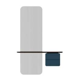 Umage One More Look Storage Mirror - Dark Oak - Petrol Blue Colour: Petrol Blue