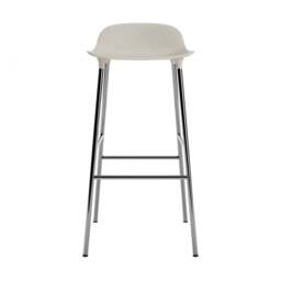 Normann Copenhagen Form Barstool - 75cm - Light Grey - Chrome Legs Shell Colour: Light Grey, Leg Colour: Chrome - thumbnail 2