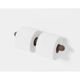 Wireworks Yoku Double Toilet Roll Holder - Walnut - thumbnail 5