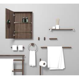 Wireworks Yoku Double Toilet Roll Holder - Walnut - thumbnail 7