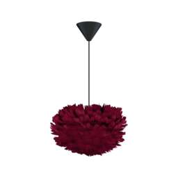 Umage Eos Feather Pendant Shade - Red - Mini - 35cm with Black Cord Set With or Without Cord Set: With Black Cord Set