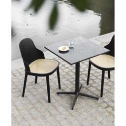 Normann Copenhagen Allez Square Cafe Table - 4 Leg - H75 70 x 70 cm - Black Marble Tabletop Colour: Black (Marble) - thumbnail 2