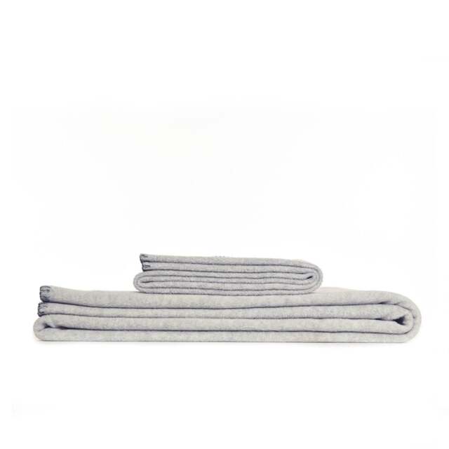 Tweedmill Textiles Plain Fleece Throw with Blanket Stitch - Silver Grey - Large Colour: Silver Grey, Size: Large 145x200cm
