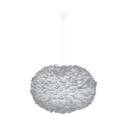 Umage Eos Feather Pendant Shade - Light Grey - XL - 75cm with White Cord Set With or Without Cord Set: With White Cord Set