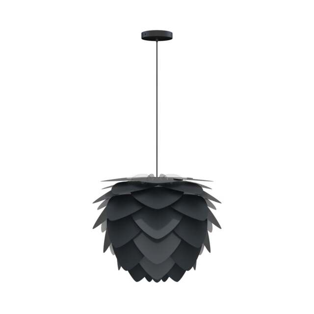 Umage Aluvia Pendant Light Shade - Anthracite Grey - Medium with Black Rosette Cord Set With or Without Cord Set: With Black Rosette Cord Set - image 1