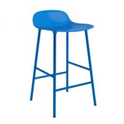 Normann Copenhagen Form Barstool - 65cm - Bright Blue - Bright Blue Legs Shell Colour: Bright Blue, Leg Colour: Matching Shell Colour - thumbnail 1