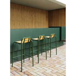 Normann Copenhagen Vig Outdoor Bar Stool - Robina Wood/Dark Green Steel - 75cm - thumbnail 2