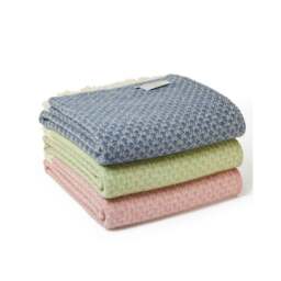 Tweedmill Textiles Isobel Crescent Pure New Wool Throw - Fern Green - thumbnail 2