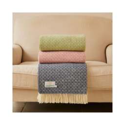 Tweedmill Textiles Isobel Crescent Pure New Wool Throw - Fern Green - thumbnail 3