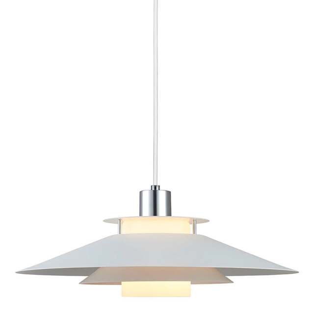 Halo Design Rivoli Pendant Light - O40 - White/Chrome Colour: White / Chrome