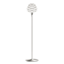 Umage Silvia Floor Lamp - White Silvia Mini/Brushed Steel Sante Stand