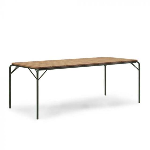 Normann Copenhagen Vig Outdoor Table - Robina Wood/Dark Green - 90cm x 200cm - image 1