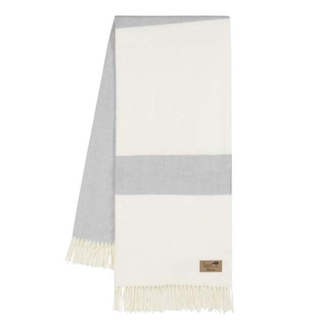 Lands Downunder Sydney Herringbone Stripe Throw - Light Grey - image 1