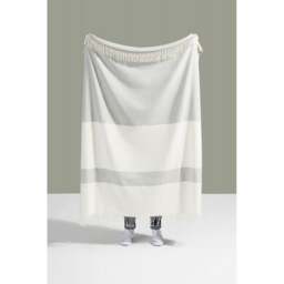 Lands Downunder Sydney Herringbone Stripe Throw - Light Grey - thumbnail 2