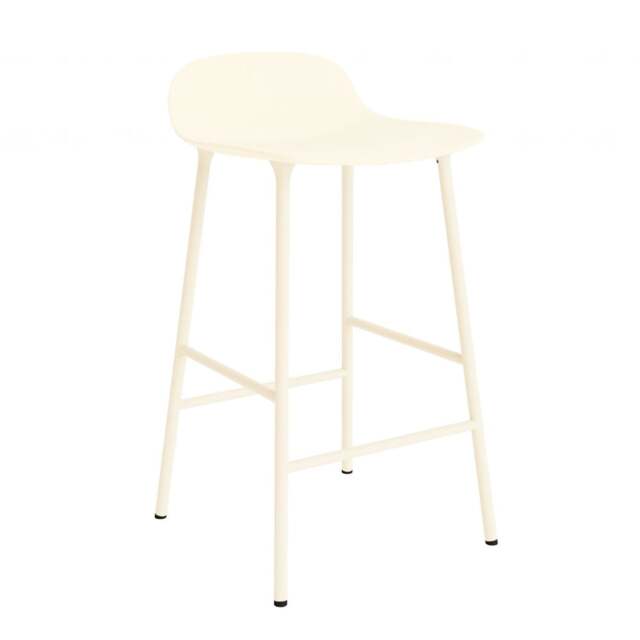 Normann Copenhagen Form Barstool - 65cm - Cream - Cream Legs Shell Colour: Cream, Leg Colour: Matching Shell Colour - image 1