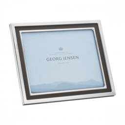 Georg Jensen Manhattan Frame - Stainless Steel &amp Leather - 10&quotx 8&quot