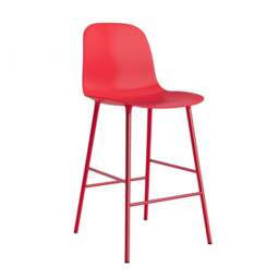 Normann Copenhagen Form Bar Chair - 65cm - Bright Red Shell Colour: Bright Red