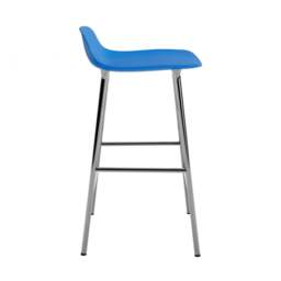 Normann Copenhagen Form Barstool - 65cm - Bright Blue - Chrome Legs Shell Colour: Bright Blue, Leg Colour: Chrome - thumbnail 3