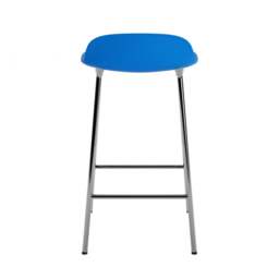 Normann Copenhagen Form Barstool - 65cm - Bright Blue - Chrome Legs Shell Colour: Bright Blue, Leg Colour: Chrome - thumbnail 4