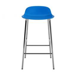 Normann Copenhagen Form Barstool - 65cm - Bright Blue - Chrome Legs Shell Colour: Bright Blue, Leg Colour: Chrome - thumbnail 2