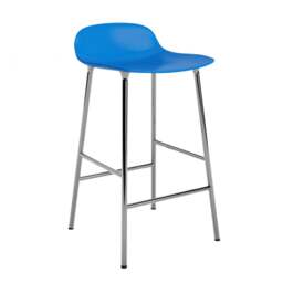 Normann Copenhagen Form Barstool - 65cm - Bright Blue - Chrome Legs Shell Colour: Bright Blue, Leg Colour: Chrome - thumbnail 1