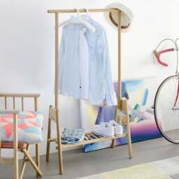 Wireworks Hang Up Coat Stand/ Clothes Rail - Oak - thumbnail 4