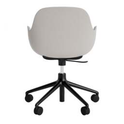 Normann Copenhagen Form Armchair Swivel - 5 Wheel - Gas Lift - Warm Grey - Black Legs Shell Colour: Warm Grey, Leg Colour: Black - thumbnail 4