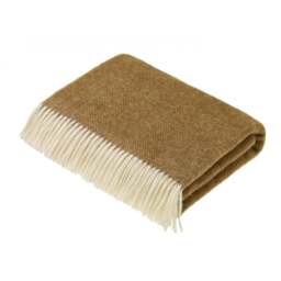 Bronte By Moon Shetland Herringbone Throw - Gold