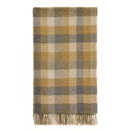 Bronte By Moon Merino Lambswool Patchwork Throw - Gold
