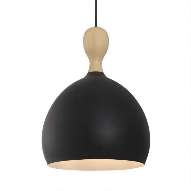 Halo Design Dueodde Metal/Wood Pendant Lamp - O 30cm - Black Size: O 30cm, Colour: Black