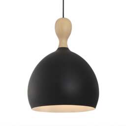 Halo Design Dueodde Metal/Wood Pendant Lamp - O 30cm - Black Size: O 30cm, Colour: Black