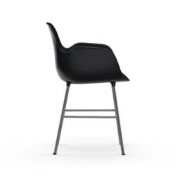 Normann Copenhagen Form Armchair - Black - Chrome Legs Shell Colour: Black, Leg Colour: Chrome - thumbnail 3