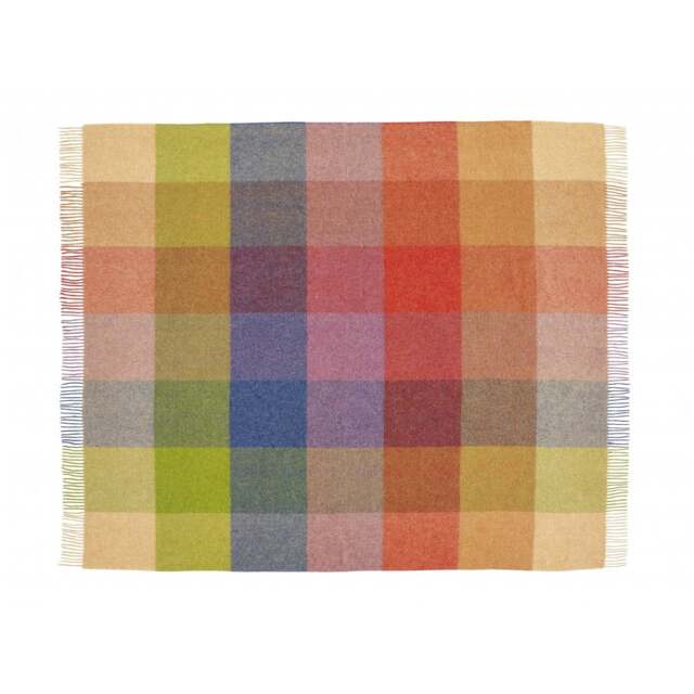 Bronte By Moon Pure Wool Alfresco Check Throw - Harland Sunset
