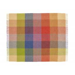 Bronte By Moon Pure Wool Alfresco Check Throw - Harland Sunset