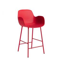Normann Copenhagen Form Bar Armchair - 65cm - Bright Red Shell Colour: Bright Red